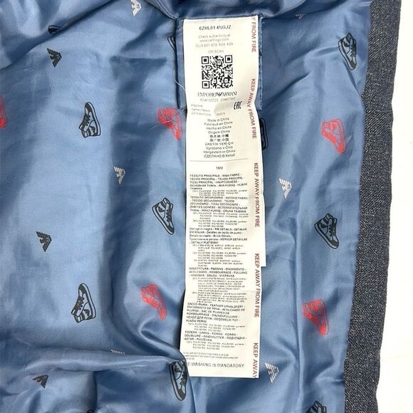 Emporio Armani Baby Boy’s Hooded Down Puffer Jacket Blue and Gray 18 months - Picture 11 of 13